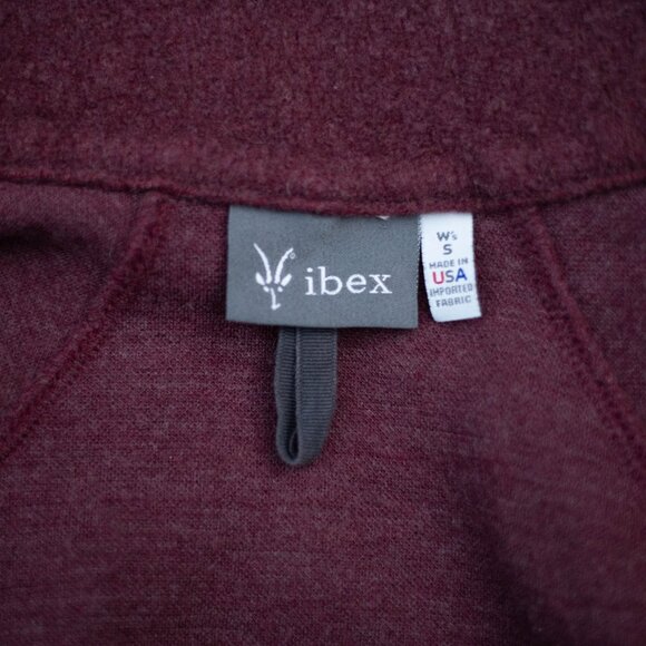 IBEX Merino Wool Full Zip Jacket 🐑 Women’s Small Burgundy | Made in USA - Picture 10 of 13